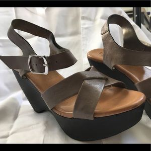 Taupe Callisto Wedge Sandals